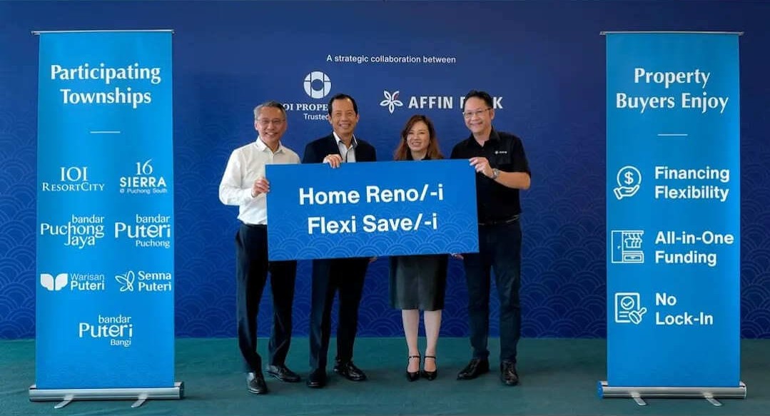 (From left) IOI Properties director of property development (central region) Ho Kwok Wing, group chief operating officer for property development (Malaysia) Teh Chin Guan, Affin Bank managing director for mortgage business Jessie Wong and head of strategic alliance and branding Simeon Leong.