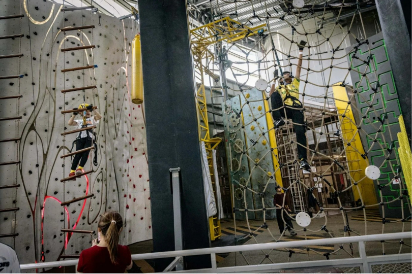 Children play in IOI City Mall’s adventure park. Photographer: Ian Teh for Bloomberg 