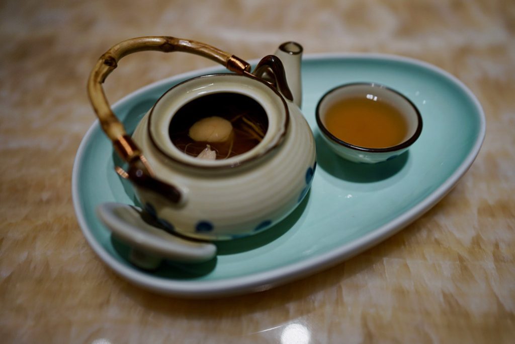 Double boiled chicken teapot  soup with liver nourishing plant and fresh ginseng (Pics by Hussein Shaharuddin)