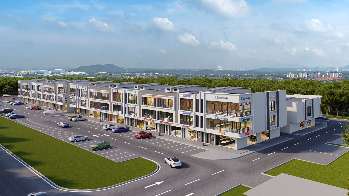 Kempas Square Artist's Impression: Aerial View