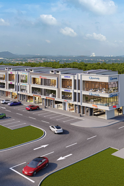 Kempas Square Artist's Impression: Aerial View