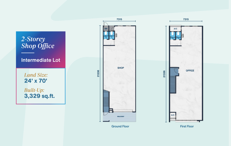 Kempas Square Floor Plan for 2-Storey: Intermediate Lot