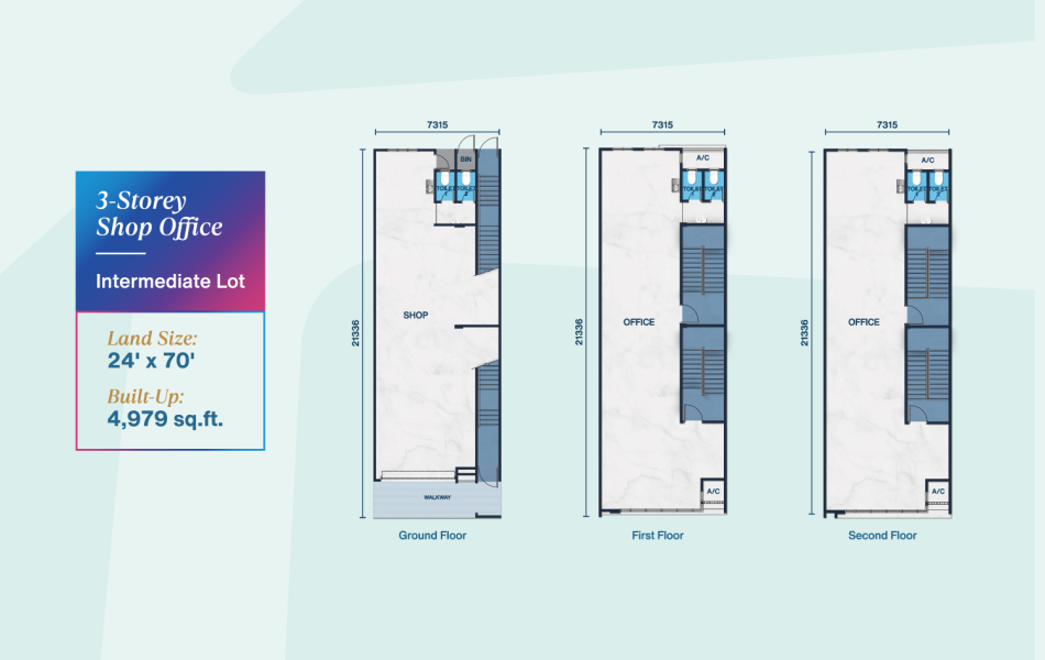 Kempas Square Floor Plan for 3-Storey: Intermediate Lot