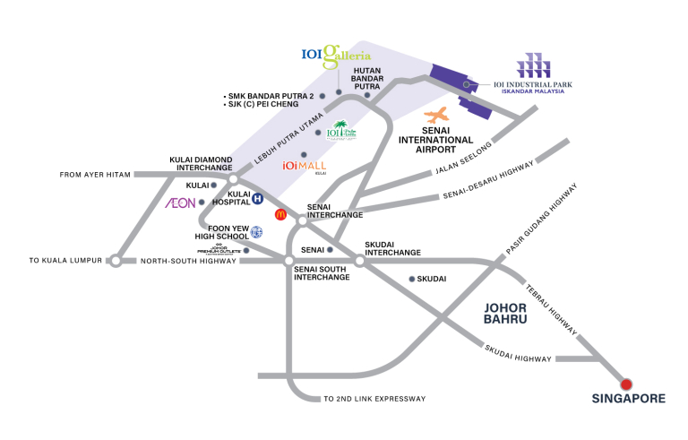 Location Map for IOI Industrial Park @ Iskandar Malaysia